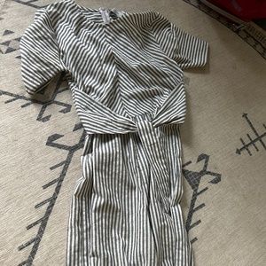 Linen stripe jumpsuit